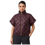 Γυναικείο Κοντό Καπιτονέ Puffer Jacket , με Ψηλό Γιακά, Κοντά Μανίκια & Μπροστινό Φερμουάρ