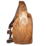 Τσάντα Sling Crossbody Ταμπά με Φαρδύ Ρυθμιζόμενο Λουράκι & Τσέπες με Φερμουάρ