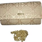 Clutch Τσάντα Χρυσαφί με Ανάγλυφη Πλεκτή Υφή & Αλυσίδα Ώμου