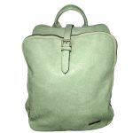 Γυναικείο Backpack Παστέλ Πράσινο με Φερμουάρ & Διακοσμητική Αγκράφα