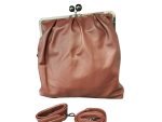 Γυναικείο Clutch Φάκελος σε Μπορντό Χρώμα με Σούρες, Μεταλλικό Kiss-Lock Κούμπωμα & Αποσπώμενα Λουράκια - Image 3