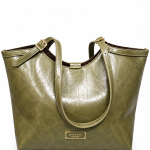 Μεγάλη Γυναικεία Tote Τσάντα Diana & Co Firenze σε Λαδί Χρώμα με Vintage Όψη
