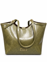 Μεγάλη Γυναικεία Tote Τσάντα Diana & Co Firenze σε Λαδί Χρώμα με Vintage Όψη